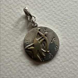 Sterling Silver Sagittarius Archer Zodiac Pendant - Silver and Gold Tones